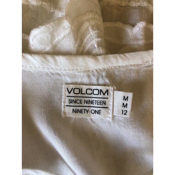 Volcom Women's White Casual Strappy Cut out And Run Cami Top - Picture 4 of 9